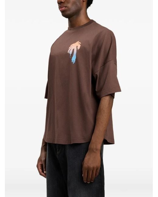 Palm Angels Brown Palm Graphic Oversized T-Shirt for men
