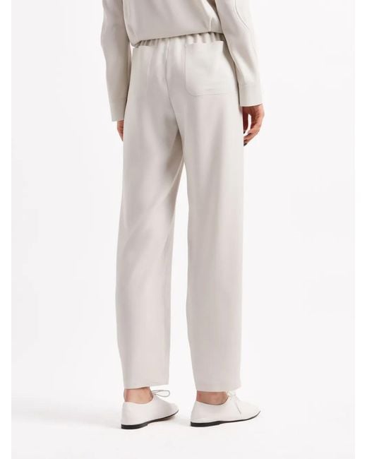 Giorgio Armani White High-Waisted Tapered Trousers