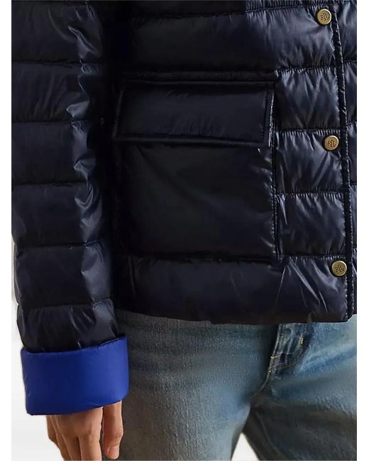 Ralph Lauren Blue Buttoned Quilted Jacket