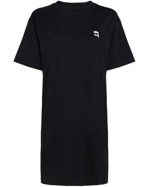 Karl Lagerfeld Black Mini Ikonik 2.0 Patch T-shirt Dress