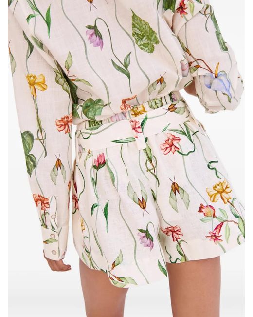 Cara Cara White Floral-Print Cotton Shirt