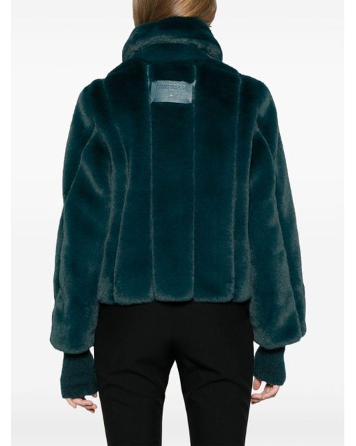 Patrizia Pepe Green Faux-Fur Jacket