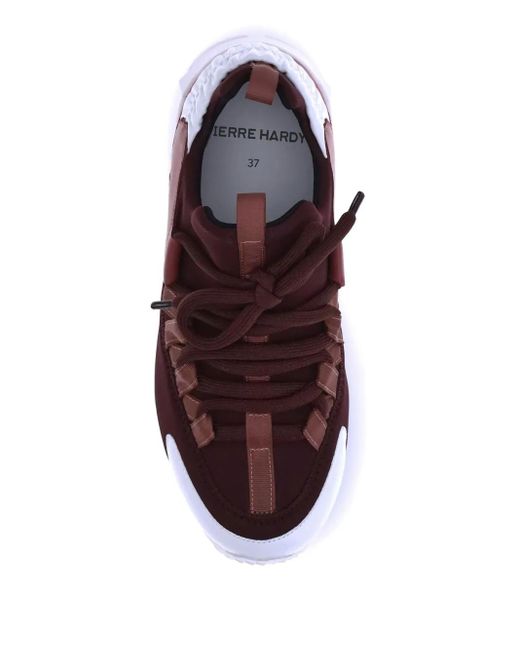 Pierre Hardy Brown Trek Comet Lace-Up Chunky Sneakers