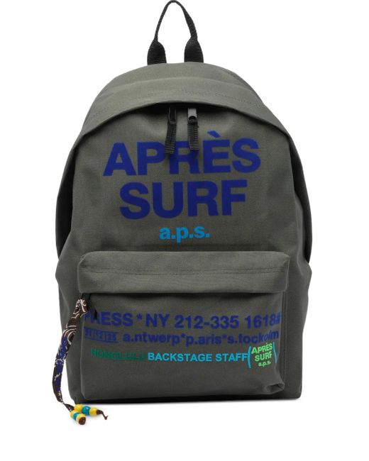 Mochila con logo estampado APRÈS SURF de hombre de color Blue