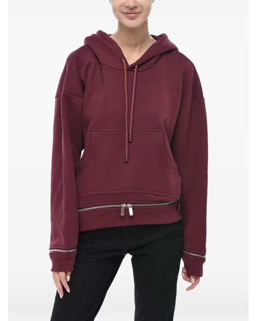Off-White c/o Virgil Abloh Purple Zip-Hem Drawstring Hoodie