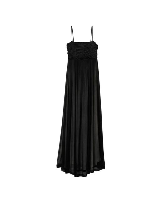 BITE STUDIOS Black Ruched A-Line Maxi Dress