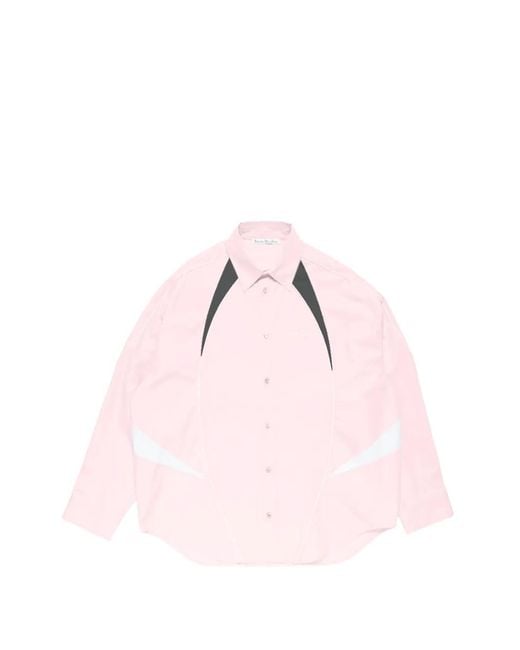 Acne Blue Button Piping Shirt for men