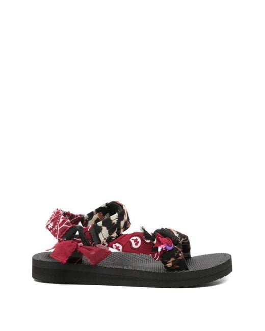 ARIZONA LOVE White Trekky Leopard-Print Bandana-Style Sandals