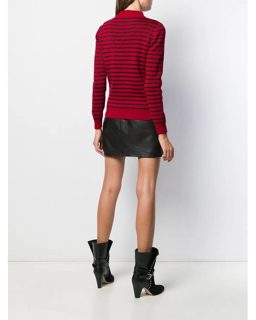 Saint Laurent Red Striped Knitted Jumper