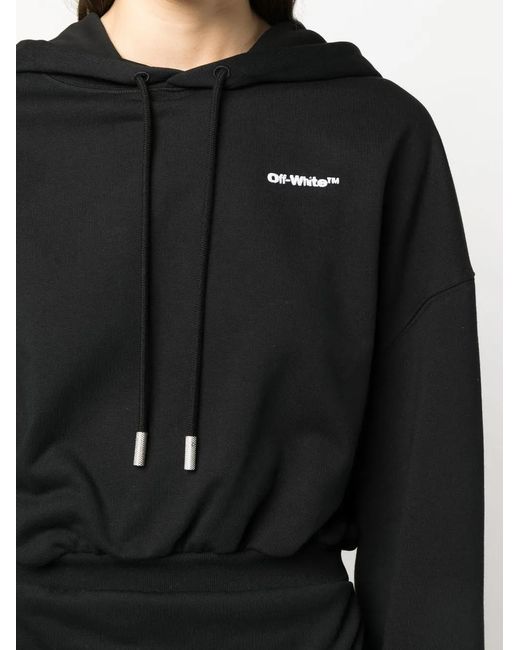 Off-White c/o Virgil Abloh Black Logo-Embroidered Hoodie Dress