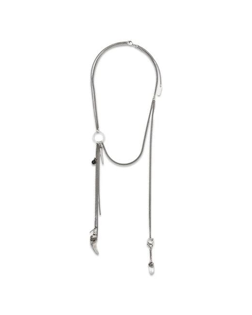 Ann Demeulemeester White Ellsu Charm-Detail Necklace