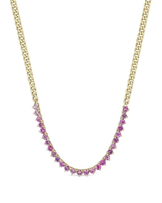 Zoe Chicco Metallic 14Kt Tennis Sapphire Necklace
