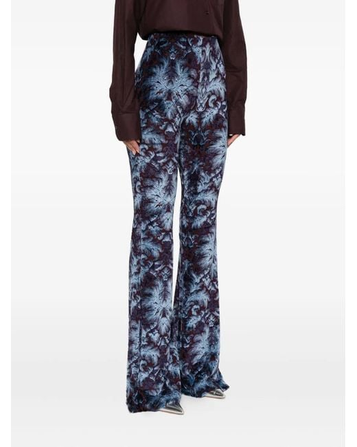 Etro Blue Abstract-Pattern Trousers