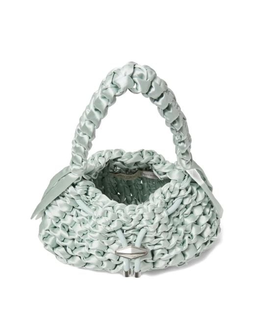 Jimmy Choo White Small Cinch Leather Shoulder Bag