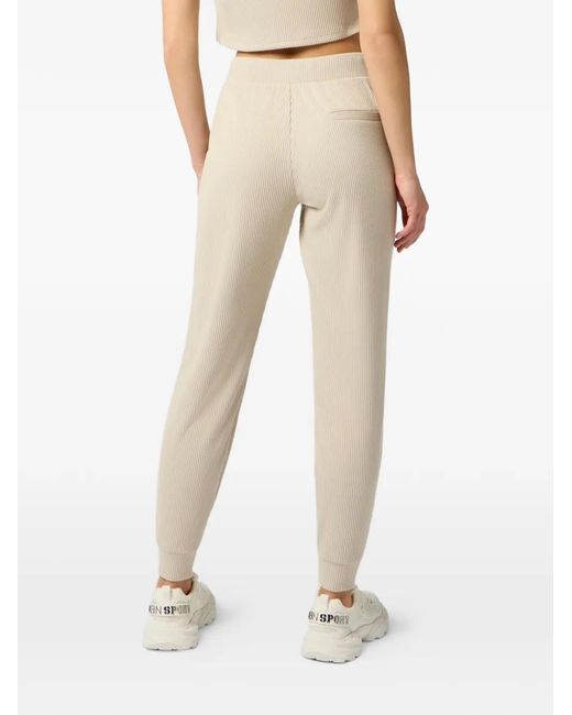 Philipp Plein Natural Ribbed Drawstring Trousers