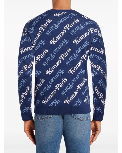 KENZO Blue Monogram Sweater for men