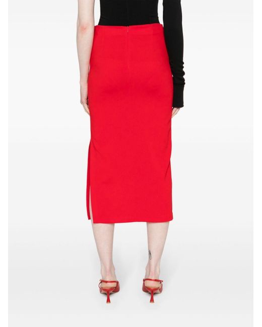 Falda midi de talle medio ANDREADAMO de color Red
