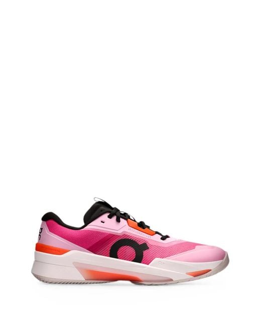 On Shoes Pink The Roger Pro Fire Lace-Up Sneakers for men