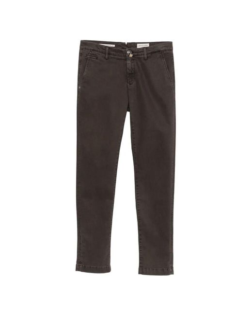 Jacob Cohen Gray Logo-Patch Straight-Leg Trousers for men