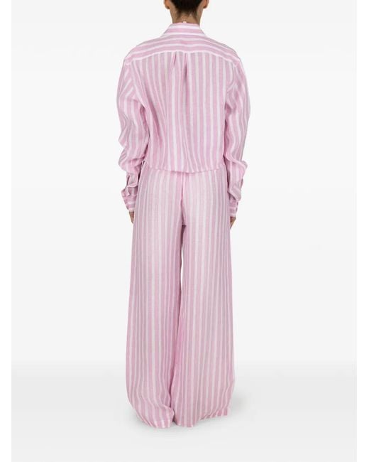 Paramidonna Ida Gestreepte Blouse in het Pink