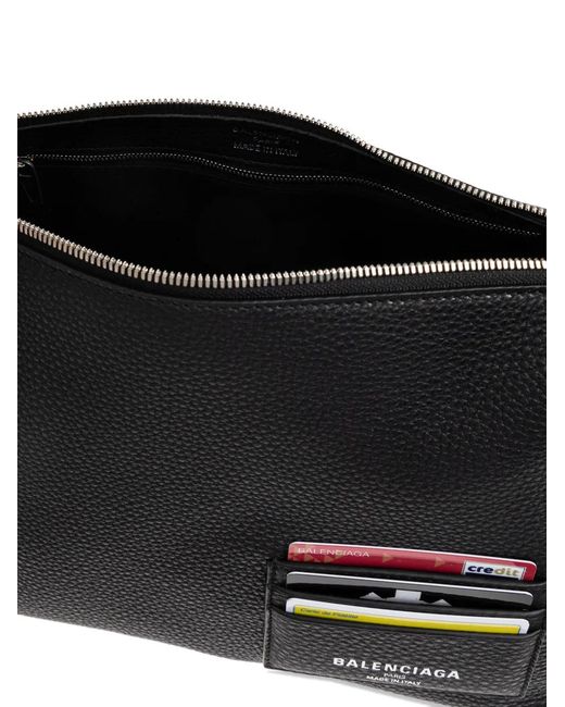 Balenciaga White Credit Leather Shoulder Bag for men