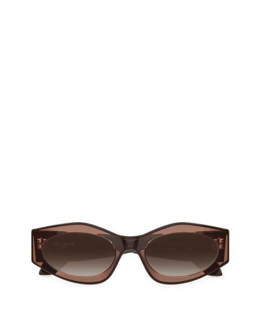 Alaïa Brown Geometric-Frame Sunglasses