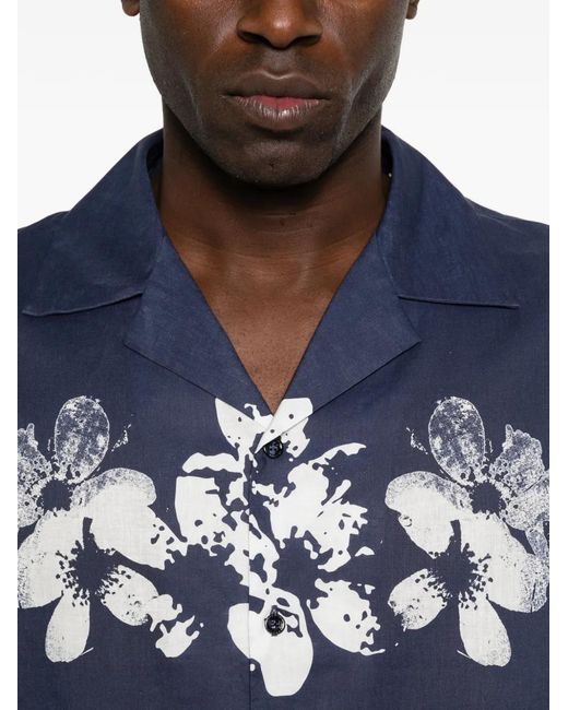 Iceberg Blue Floral-Pattern Shirt for men