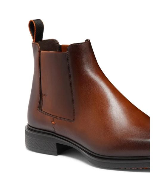Santoni Brown Easy Boots for men
