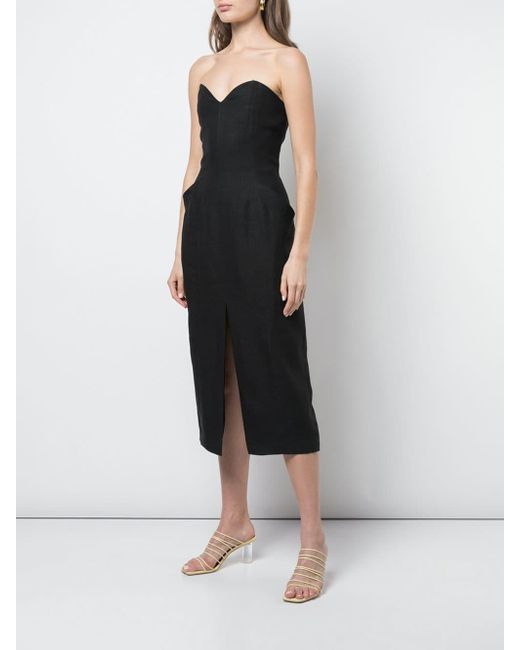 Mara Hoffman Strapless Midi Dress in Black - Lyst