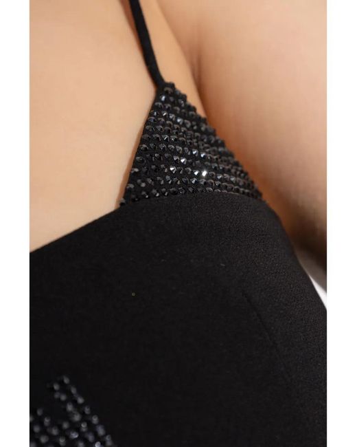 DSquared² Black Icon Rhinestone-Embellished Mini Dress
