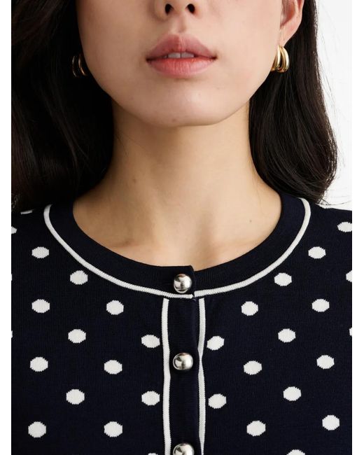Toccin Blue Xandra Polka-Dot Cardigan
