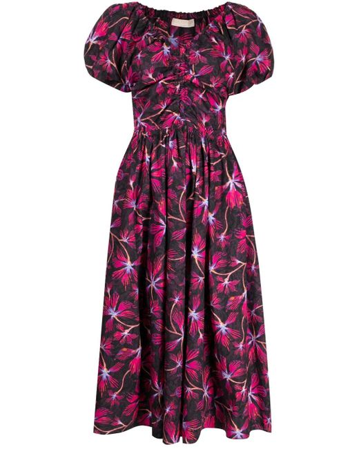 Vestido Cecile con estampado floral Ulla Johnson de color Purple