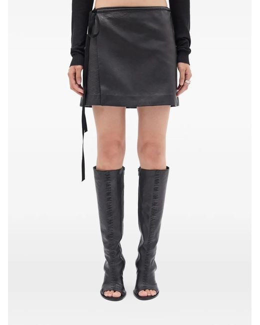 Ann Demeulemeester Gray Jolien Leather Mini Skirt