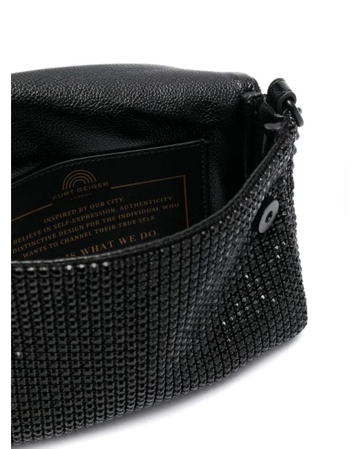 Kurt Geiger Black Small Eagle-Head Crystal Bag