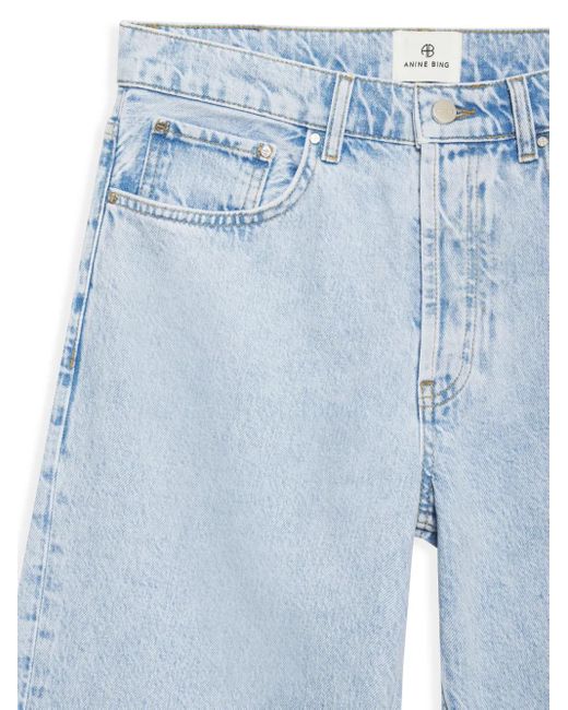 Anine Bing Hugh High Waist Jeans Met Wijde Pijpen in het Blue