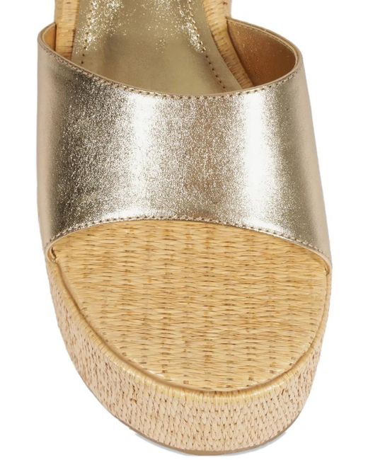 SCHUTZ SHOES Natural Sandales Métallisées À Plateforme
