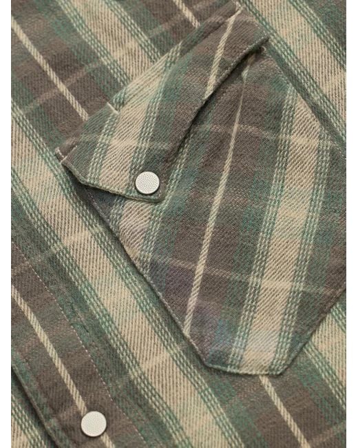 RRL Green Plaid-Check Cotton Shirt for men