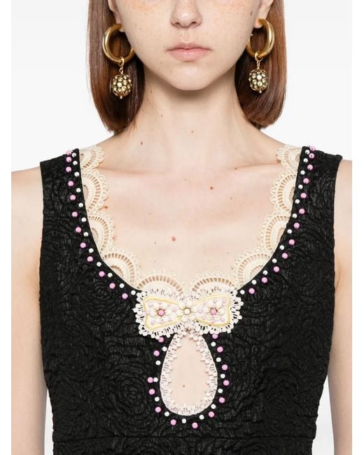 Vestido con detalle de cuentas Cynthia Rowley de color Black