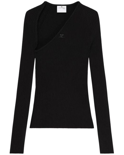 Top Slash A Coste di Courreges in Black