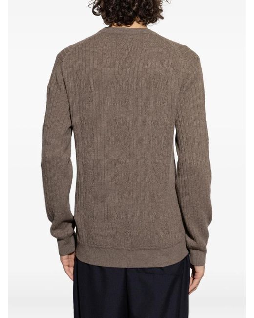 Pull En Maille Torsadée À Design Côtelé Brioni pour homme en coloris Brown