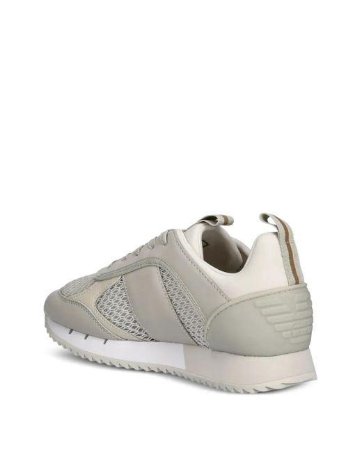 EA7 Gray Mesh-Panelled Sneakers