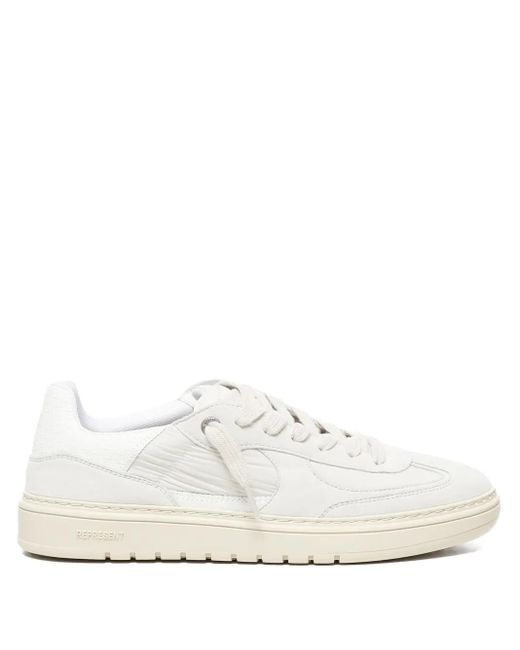 Represent White Leather-Panelled Sneakers for men
