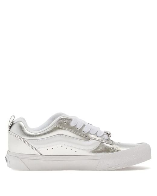 Vans White Knu Skool Metallic Pearl Sneakers