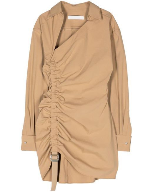 Dion Lee Natural Ruched Asymmetric Dress