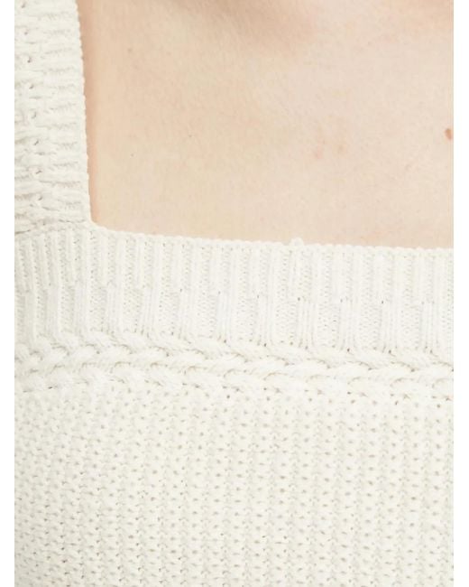 Guess Blue Erynn Cable-Knit Ribbed Top