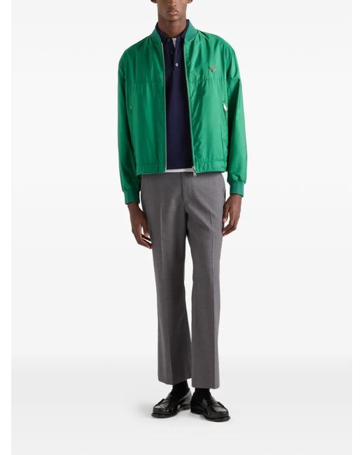Prada Green Reversible Re-Nylon Bomber Jacket for men