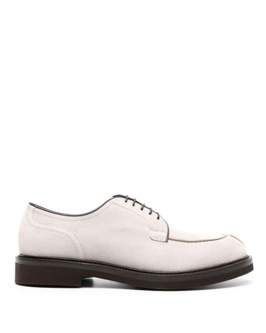 Scarosso White Mario Suede Derby Shoes for men