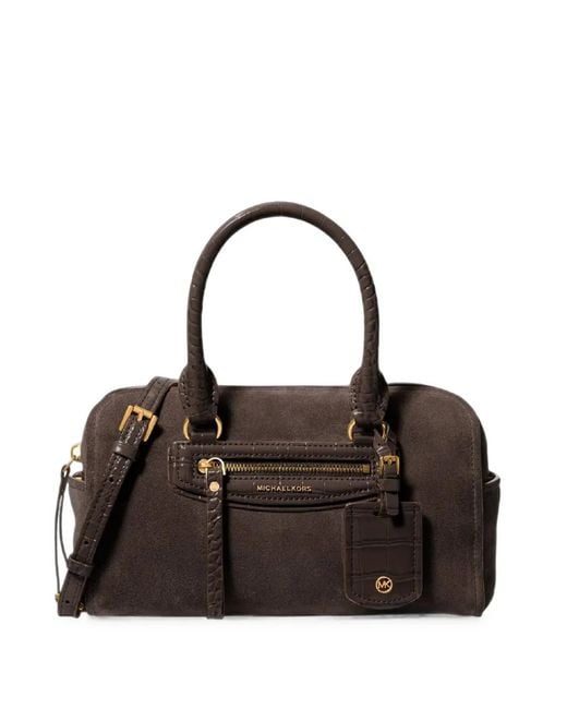 Michael Kors Black Small Jet Set Travel Suede Crossbody Bag