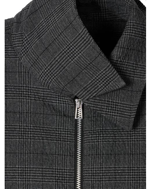 Paul Smith Black Check-Pattern Zip Shirt Jacket for men
