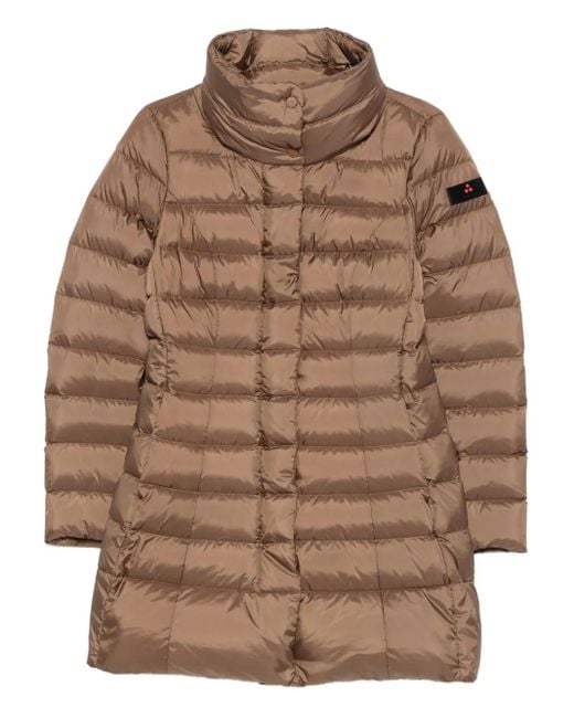 Peuterey Brown Quilted High-Neck Coat